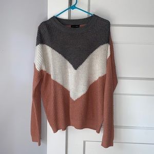 Gray Pink and White Sweater Size Medium / Large